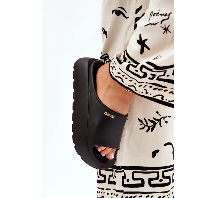 Dámské pěnové pantofle na platformě Big Star – černé Dámské pěnové pantofle na platformě Big Star – černé