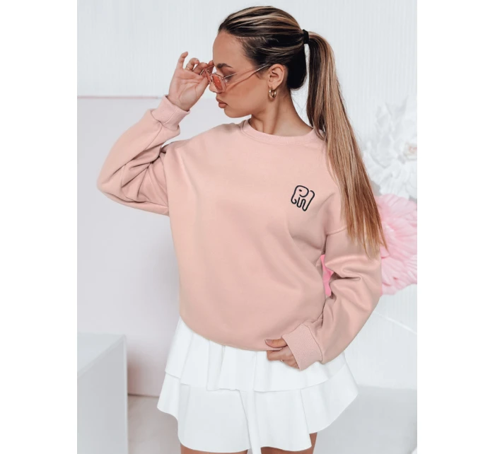 Dámská oversize mikina s výšivkou SOFTSLON růžová FashionStreet BY1432