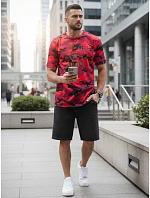 Tshirt męski z nadrukiem moro czerwony model 22223075 - FashionStreet