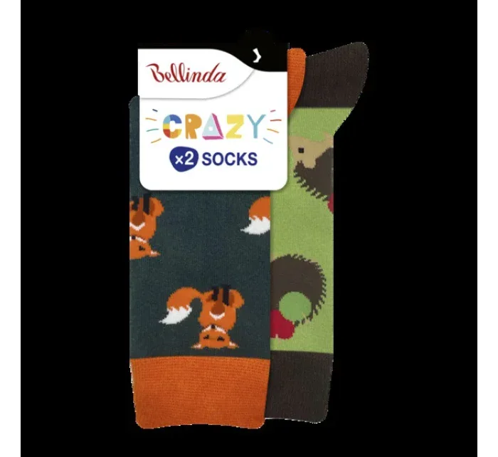 Veselé ponožky 2 páry CRAZY SOCKS 2x - BELLINDA - světle modrá