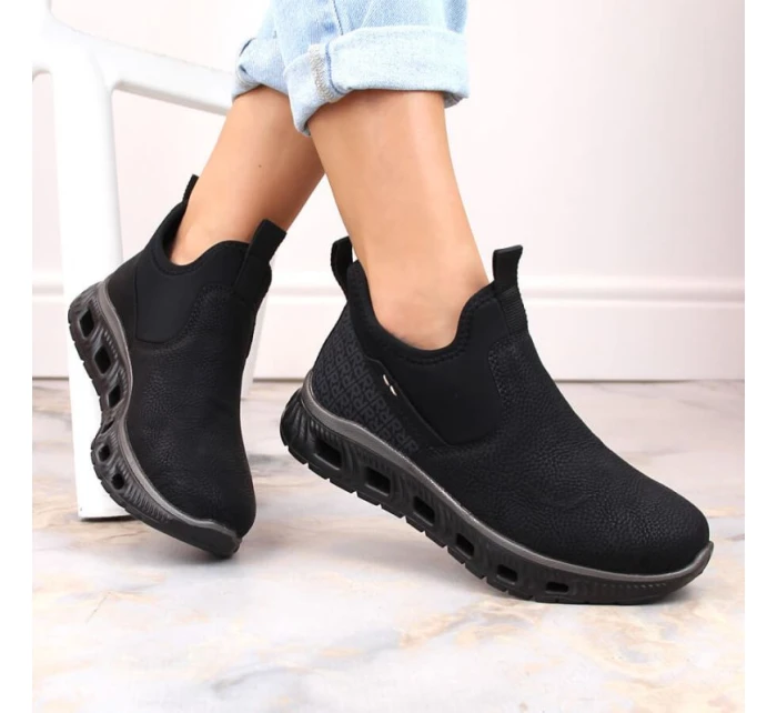 Rieker W RKR616 černá nazouvací pohodlná kotníková obuv