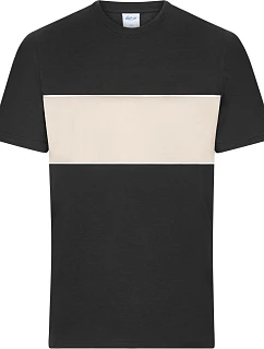 Daiber 8049 Tričko z bio bavlny "Colour-Block" 02.8049 black/sandstone