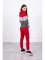 Barevná pruhovaná sada červená+šedá Barevná pruhovaná sada červená+šedá