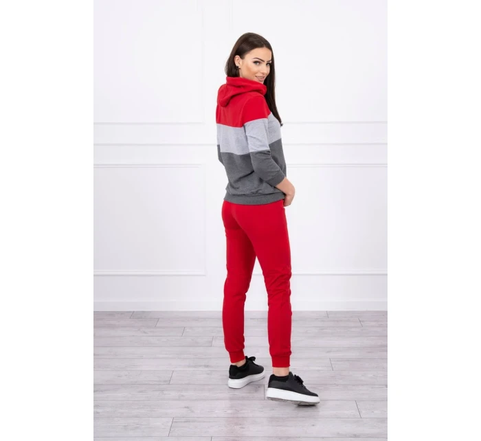 Barevná pruhovaná sada červená+šedá Barevná pruhovaná sada červená+šedá