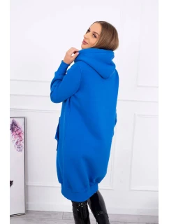 Chrpová dlouhá mikina s kapucí