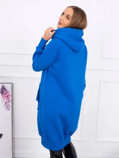 Chrpová dlouhá mikina s kapucí