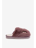 Kožešinové dámské pantofle tmavě fialové model 21772486 - Boto Kožešinové dámské pantofle tmavě fialové model 21772486 - Boto