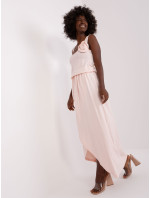 Světle růžové bavlněné maxi šaty