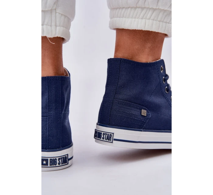 Dámské vysoké tenisky Big Star – tmavě modré Dámské vysoké tenisky Big Star – tmavě modré