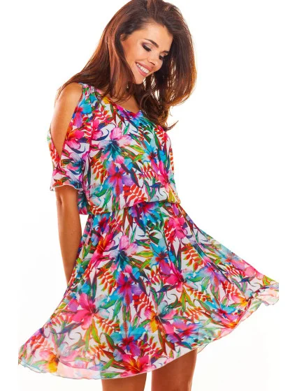 Dámské šaty A295 růžové - Awama Dámské šaty A295 růžové - Awama