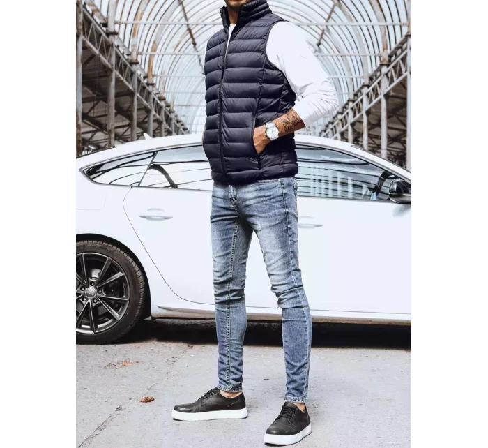 Pánská prošívaná tmavě modrá vesta FashionStreet TX4130 Pánská prošívaná tmavě modrá vesta FashionStreet TX4130