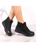 Pohodlné zateplené boty na zip Rieker W RKR555 Pohodlné zateplené boty na zip Rieker W RKR555