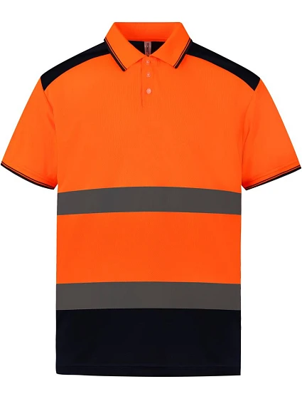 Yoko HVJ 220 Hi-Vis Piqué Polo 79.J220 hi vis orange/navy Yoko HVJ 220 Hi-Vis Piqué Polo 79.J220 hi vis orange/navy