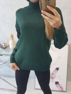 Poloviční rolákový svetr zelený