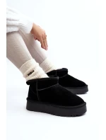 Módní semišové nízké sněhule Černá Nucca Módní semišové nízké sněhule Černá Nucca