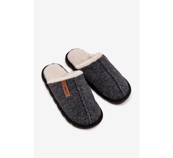 Pánské pantofle s kožíškem Černé model 21718365 - Boto Pánské pantofle s kožíškem Černé model 21718365 - Boto