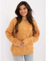 Sweter AT SW model 20459129 camelowy - FPrice Sweter AT SW model 20459129 camelowy - FPrice