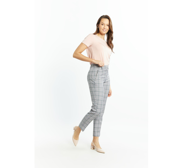 Monnari Elegantní kalhoty Slim Fit kalhoty s řasením Světle růžová