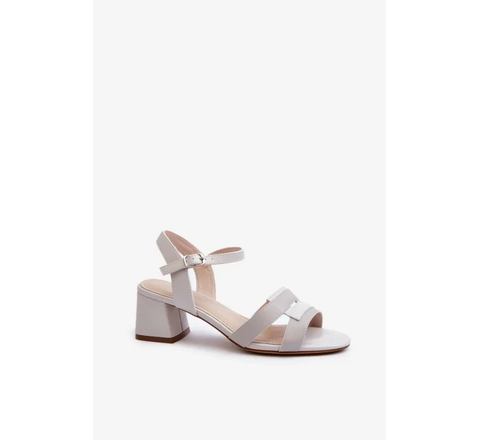 Dámské sandály na vysokém podpatku vyrobené z eko kůže Sergio Leone Grey Dámské sandály na vysokém podpatku vyrobené z eko kůže Sergio Leone Grey