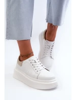 D&A Dámské Tenisky na platformě Bílé D&A Dámské Tenisky na platformě Bílé