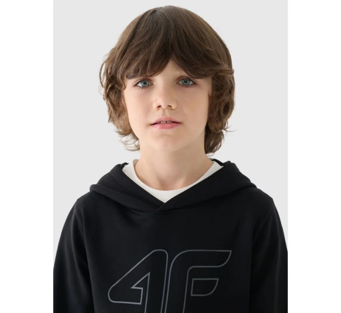 Chlapecká nepruhovaná mikina s kapucí 4F Junior 4FJWMM00TSWSM1292-21S Chlapecká nepruhovaná mikina s kapucí 4F Junior 4FJWMM00TSWSM1292-21S