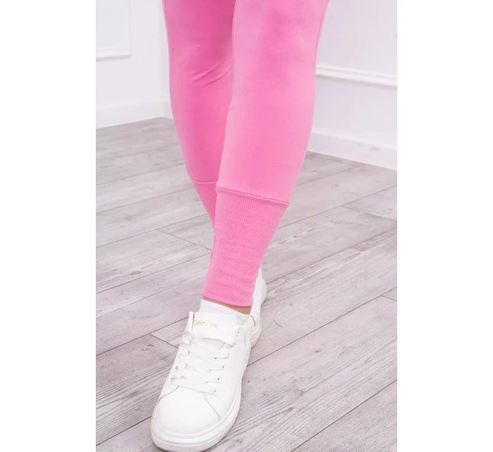 Komplet z szerokimi ściągaczami jasny różowy