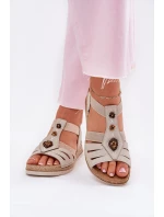 Dámské Sandály Na Klíně S Ozdobami Světle Béžové Inblu RV000015