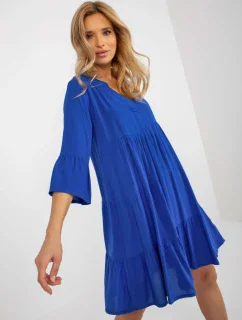 Šaty D73761M30214B kobaltově modré