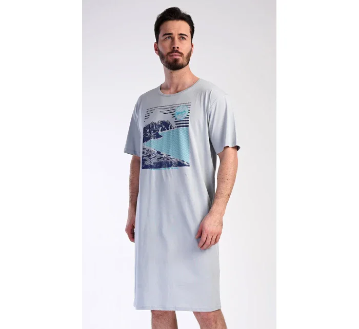 Pánská noční košile s krátkým rukávem model 19903025 - Vienetta MAN Pánská noční košile s krátkým rukávem model 19903025 - Vienetta MAN