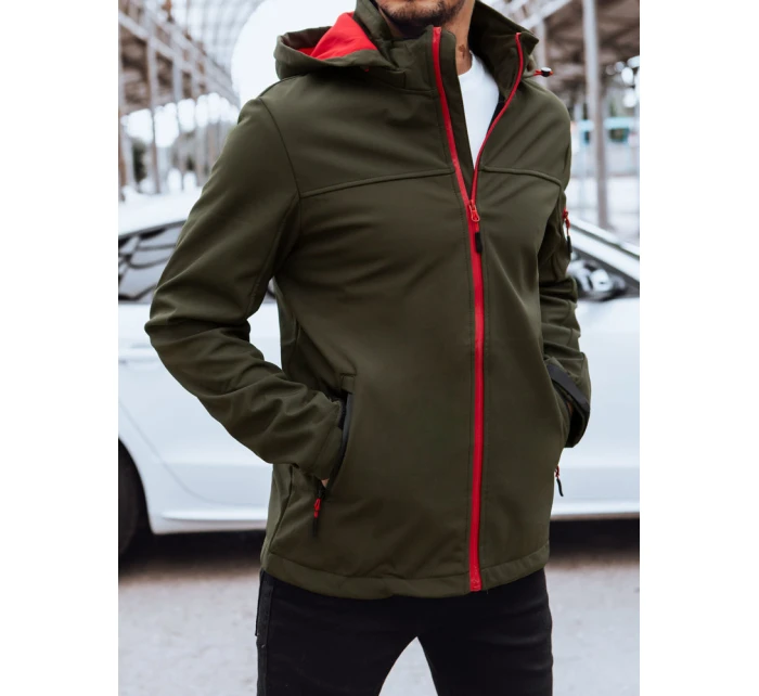 Pánská softshellová bunda s kapucí zelená FashionStreet TX4471 Pánská softshellová bunda s kapucí zelená FashionStreet TX4471