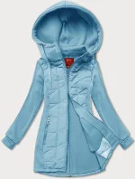 Světle modrá rozepínací dámská mikina z různých spojených materiálů LHD (AMG-165)