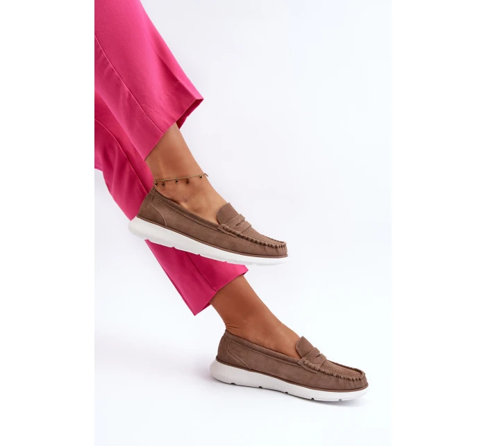 Sametové mokasíny na platformě hnědé Sergio Leone SP012