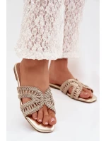 Dámské ploché zlaté pantofle model 22031979 - Boto