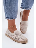 Dámské síťované espadrilles z textilu světle béžové Candessa Dámské síťované espadrilles z textilu světle béžové Candessa