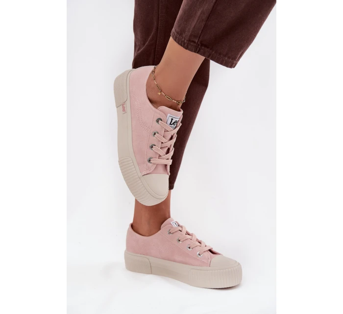 Dámské trampky na platformě LEE ISLA C WOMEN LOW – růžové Dámské trampky na platformě LEE ISLA C WOMEN LOW – růžové