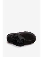 Dámské pantofle na platformě s kožíškem – černé Linaris Dámské pantofle na platformě s kožíškem – černé Linaris