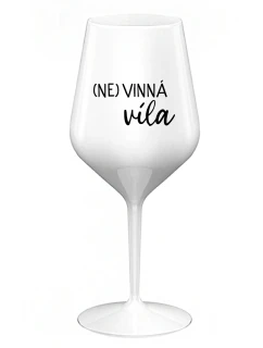 (NE)VINNÁ VÍLA - biely nerozbitný pohár na víno 470 ml