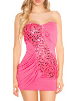 Sexy bandeau-partydress with sequins