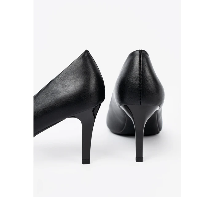 Stylové černé dámské  lodičky na jehlovém podpatku