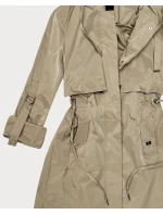 Klasyczna kurtka damska na podszewce Goodlookin ciemny beżowy (B2006-12)