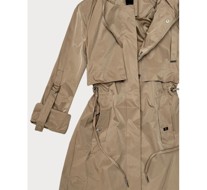 Dámská klasická bunda Goodlookin s podšívkou tmavě béžová (B2006-12)