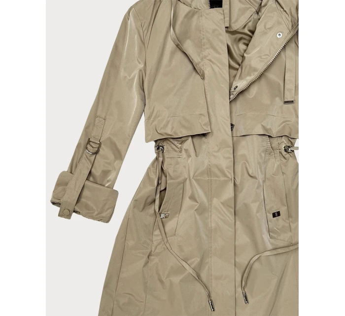 Klasyczna kurtka damska na podszewce Goodlookin ciemny beżowy (B2006-12)