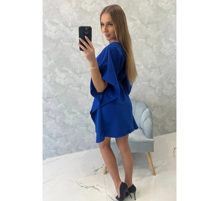 model 21752838 chrpově modré netopýří šaty - K-Fashion