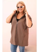 Dámská mikina s ozdobnými rukávy černá model 21259044 - K-Fashion