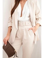 Elegantní komplet saka a kalhot béžový