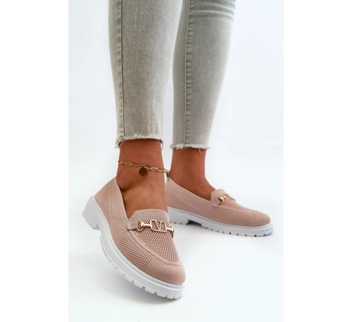 Dámské Mokasíny Na Ploché Podrážce S Zlatým Růžové model 21665508 - EVENTO Dámské Mokasíny Na Ploché Podrážce S Zlatým Růžové model 21665508 - EVENTO