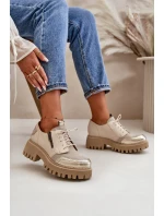 Dámské Polobotky Z Přírodní Kůže Béžové model 21670496 - Maciejka