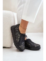 Kožené Polobotky Na Platformě S Černé model 21670952 - Zazoo Kožené Polobotky Na Platformě S Černé model 21670952 - Zazoo