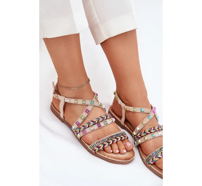 Dámské Sandály Se A Pásky Béžové model 21702742 - Boto Dámské Sandály Se A Pásky Béžové model 21702742 - Boto