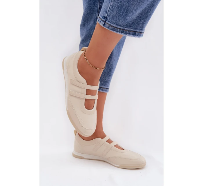 Sportovní dámské baleríny s pásky Béžové Farvessa